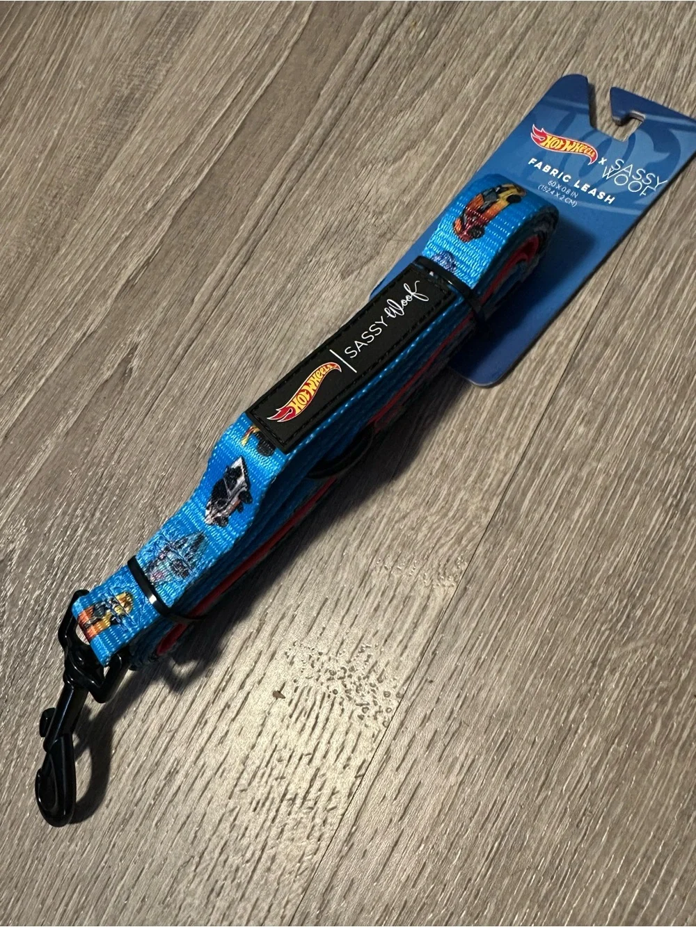 Hot Wheels Blue Fabric Dog Leash by Sassy Woof